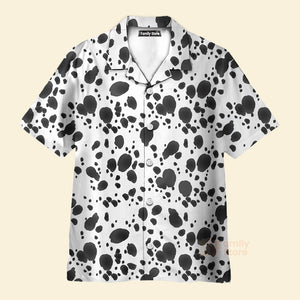 Dalmatian Dog Pattern Black And White Aloha Hawaiian Shirts For Men, Women