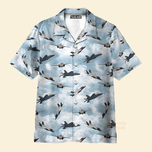 Sky Aircraft Hawaiian Shirt, Airplane Aloha Shirt, Aviation Shirt For Men