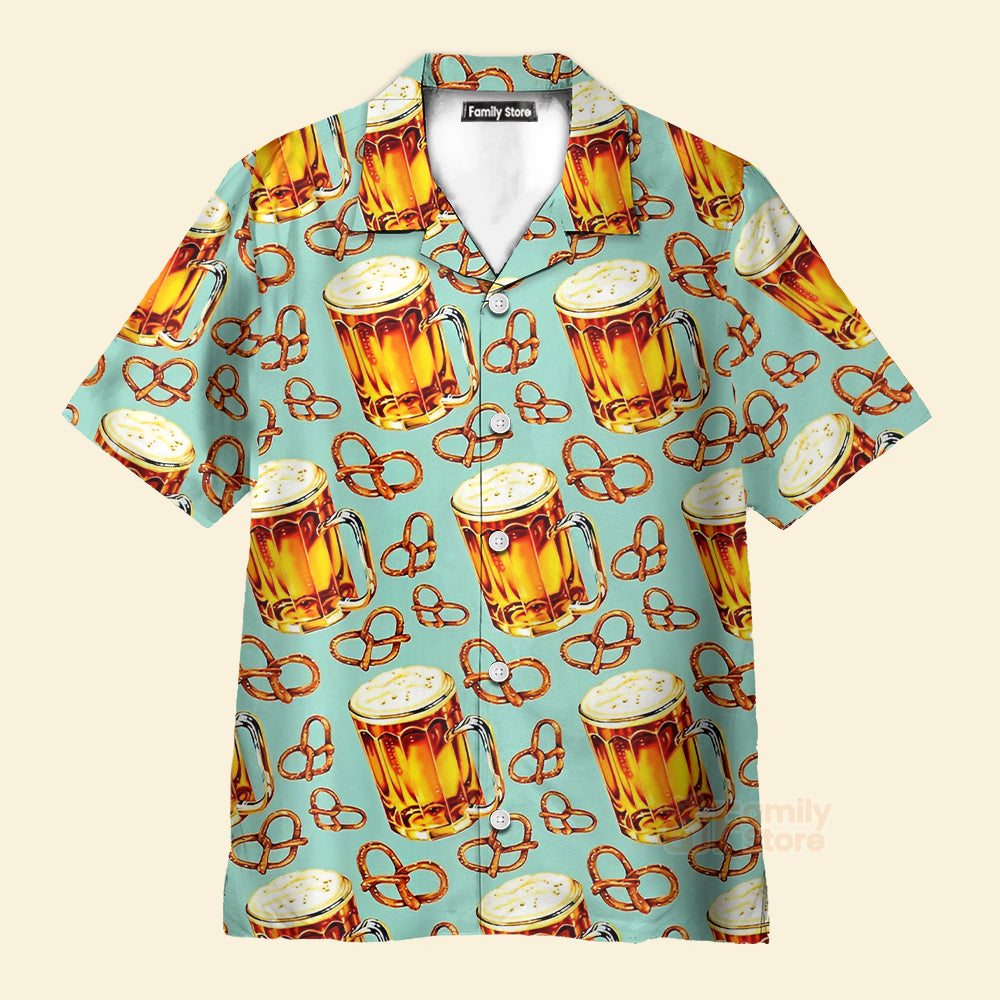 Beer & Pretzel Shirt For Men Hawaiian Shirt