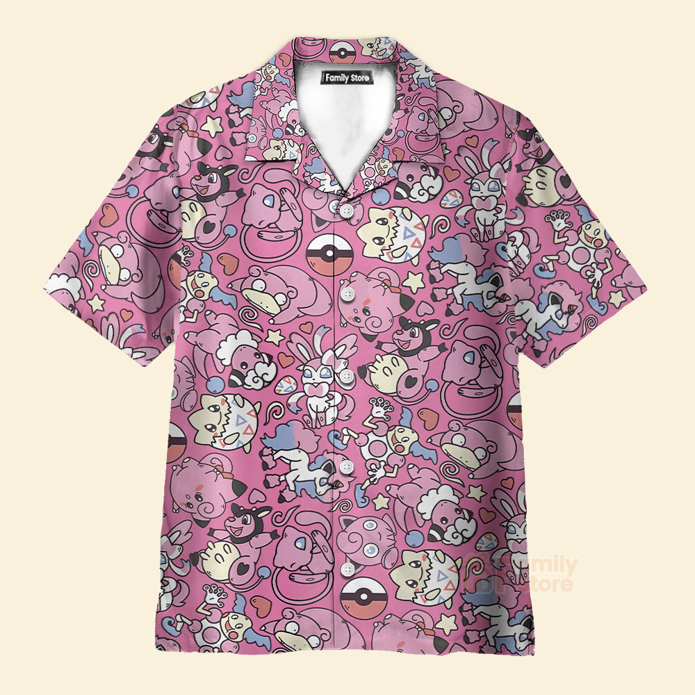 Fairy Pokemon Pattern Hawaiian Shirt