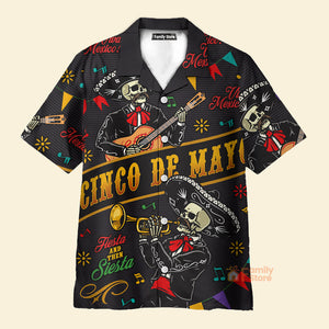 Skull Guitar Cinco De Mayo - Hawaiian Shirt