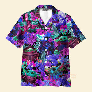 FamilyStore Special Starwars Baby Yoda Synthwave - Hawaiian Shirt