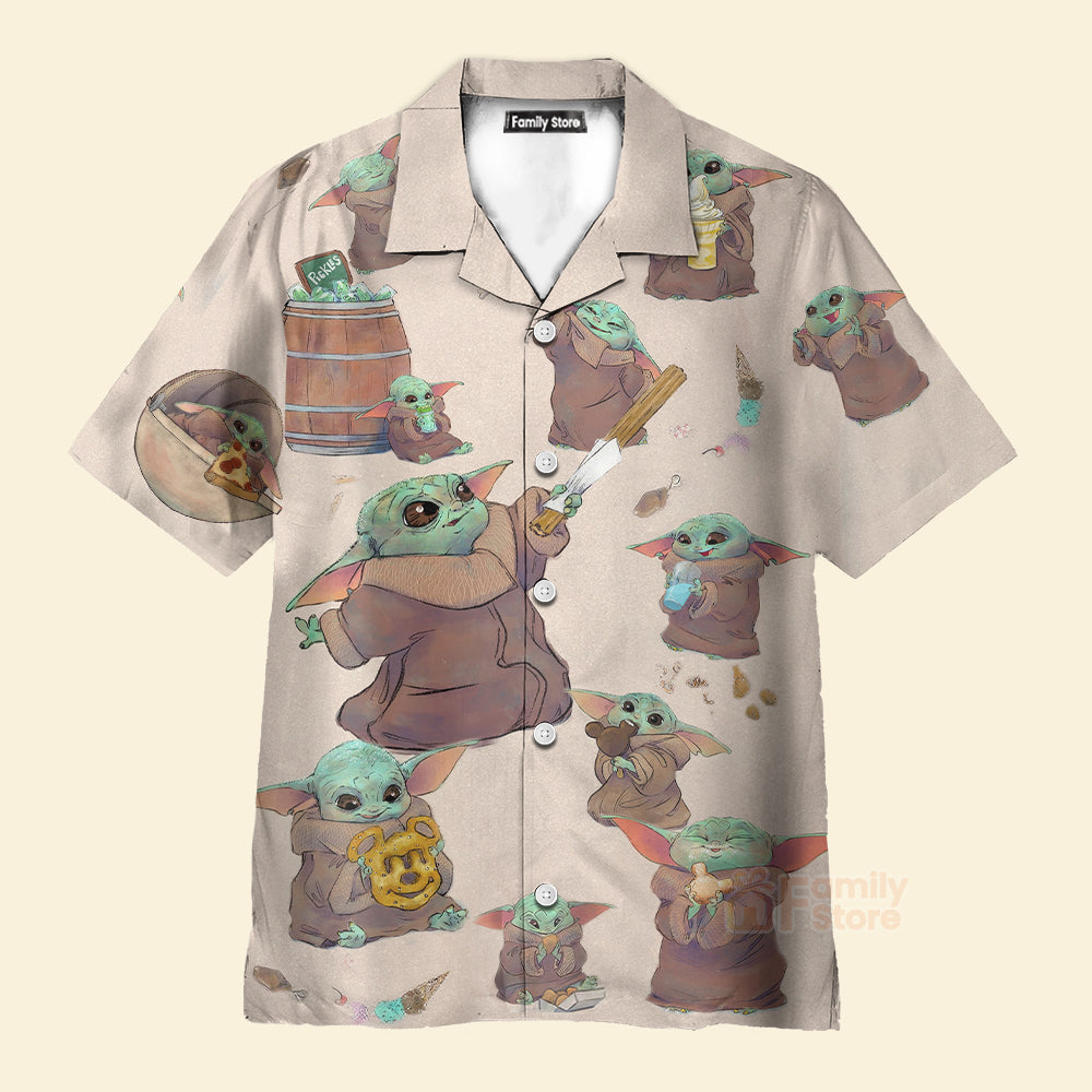 Starwars Baby Yoda Eating Everything - Hawaiian Shirt