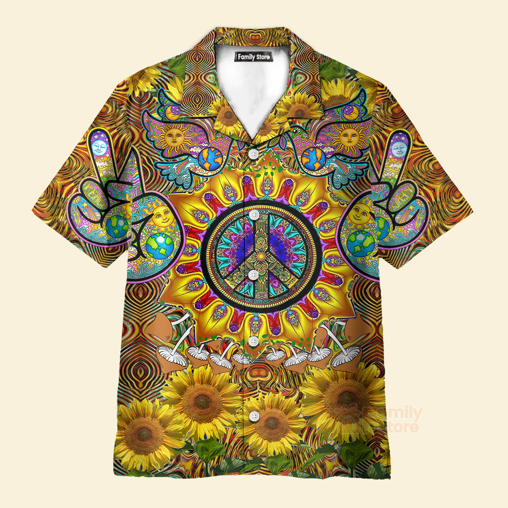 Hippie Sunflowers Love Sunshine Yellow Amazing Style Hawaiian Shirt