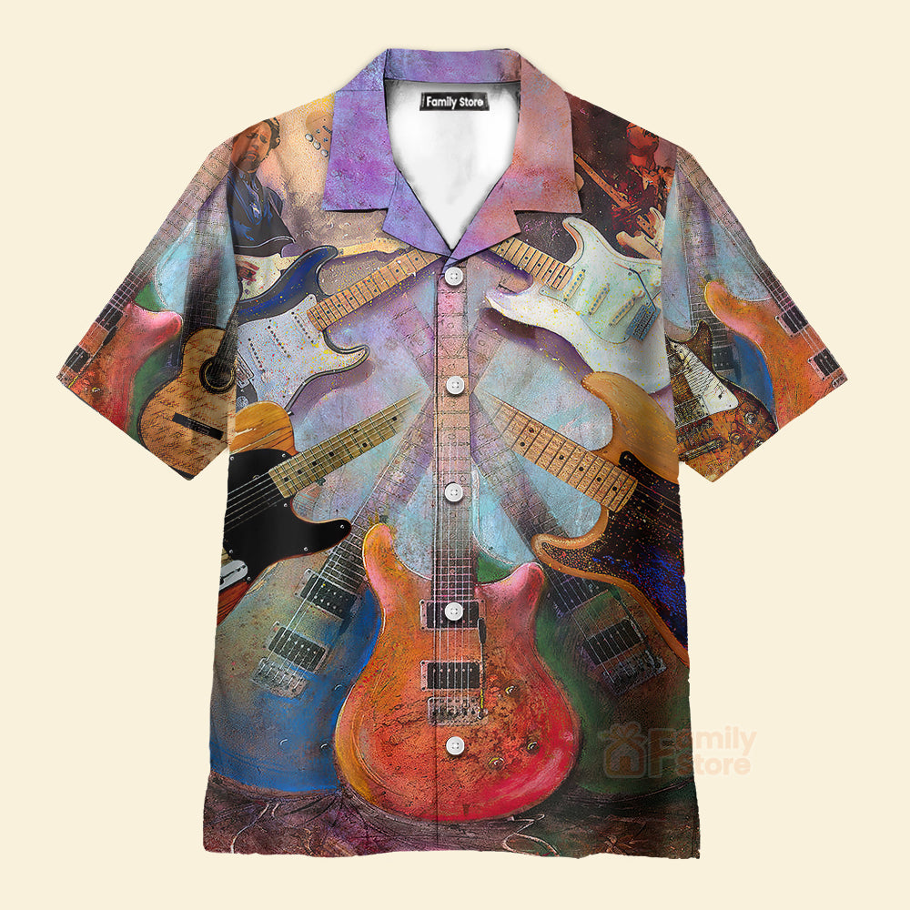 Guitar Abstract Colorful Lover Guitar Art Style Hawaiian Shirt