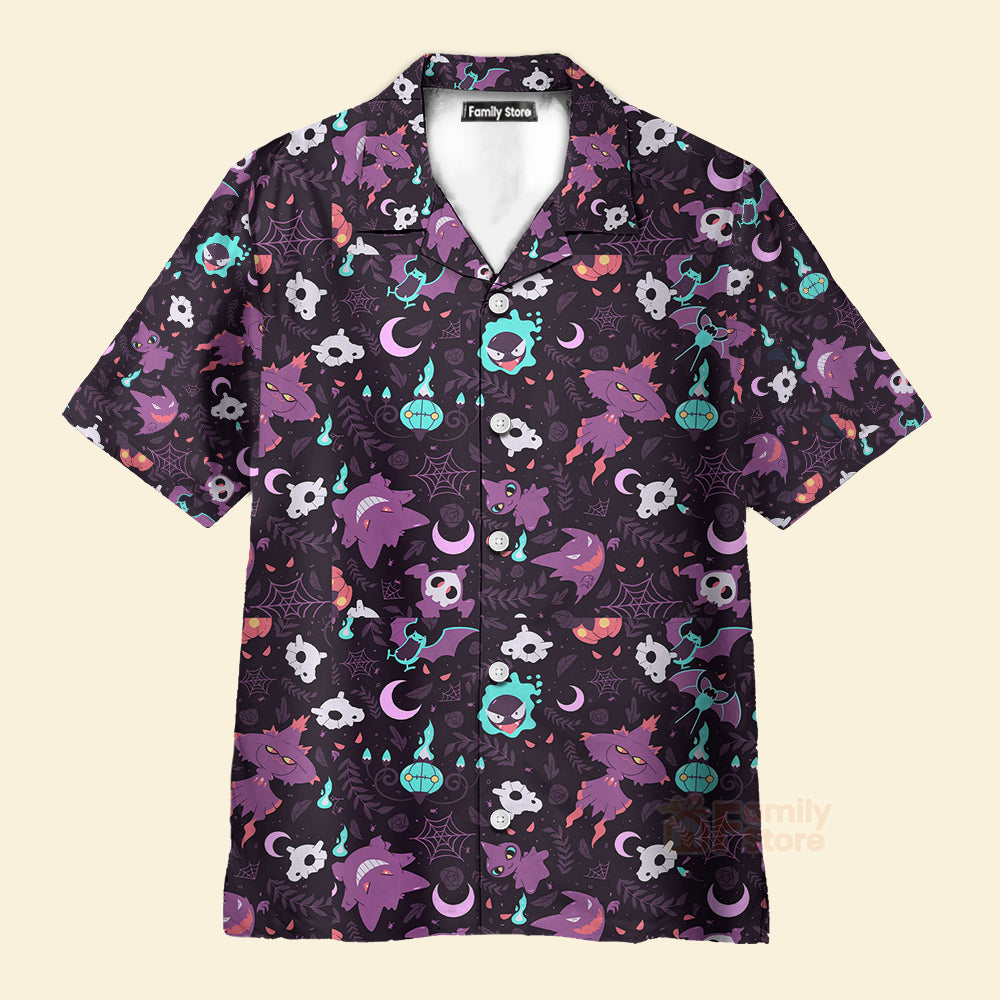 Lavender Town Pokemon Pattern Hawaiian Shirt