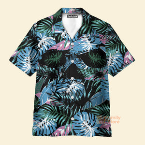 Leaves Tropical Floral Skull - Hawaiian Shirt