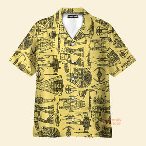 FamilyStore Starwars Starship Yellow Color - Hawaiian Shirt