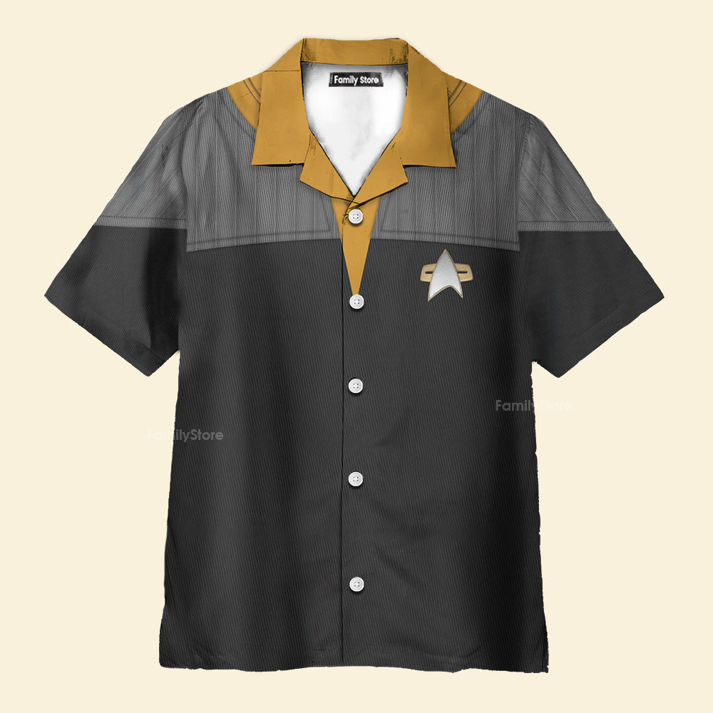 Star Trek Standard Uniform 2370s Operations Division Cool Hawaiian Shirt