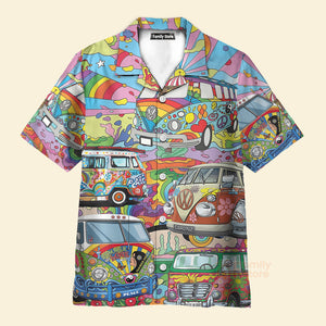 Hippie Van Colorful Art Peace Hawaiian Shirt