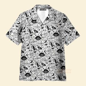 Mushroom Button up, Mushroom DnD Shirt, Mushroom Shirt, Trippy mushroom shirt