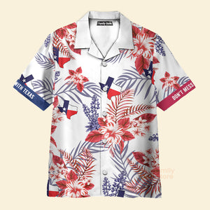 Floral Bluebonnet Don't Mess With Texas Hawaiian Shirt For Men