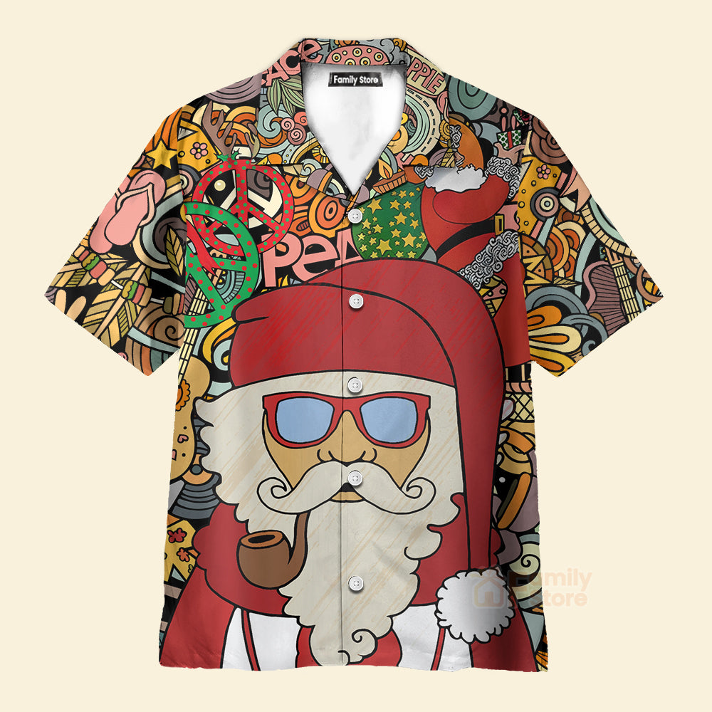 FamilyStore Musical Christmas Hippie Santa - Hawaiian Shirt