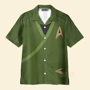 Star Trek Captain Pike Green Costume - Hawaiian Shirt