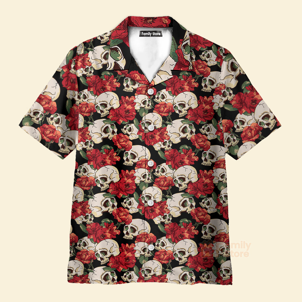 Vintage Skull Casual Turn-Down Collar Hawaiian Shirt