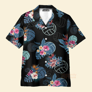 Volleyball Tropical Black Aloha Hawaiian Shirts For Men & Women