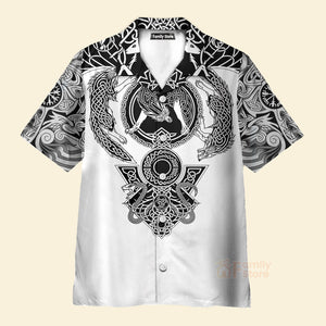 Viking Warrior Blood Black And White Hawaiian Shirt