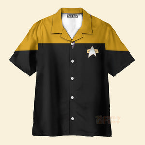 FamilyStore Star Trek Voyager Yellow Costume Cool Hawaiian Shirt