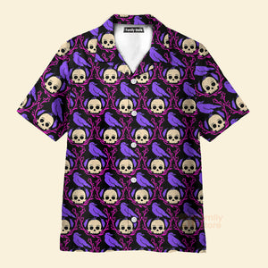 Raven Skull Halloween Hawaiian Shirt For Men And Women