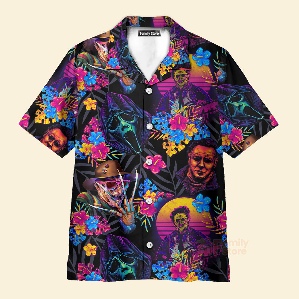 Horror movie Retro Flower Tropical Style - Hawaiian Shirt