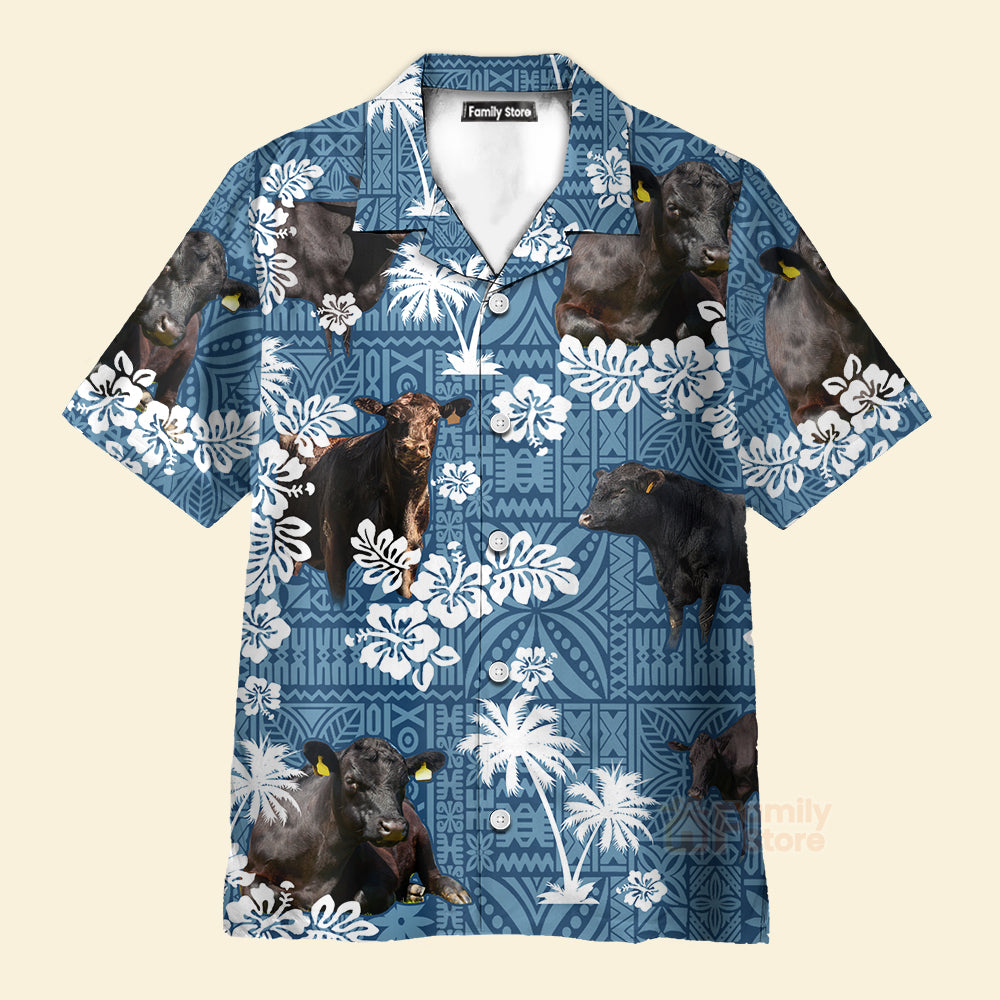 Unique Black Blue Angus Hawaiian Shirts