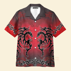 Red Tribal Dragon Hawaiian Shirt