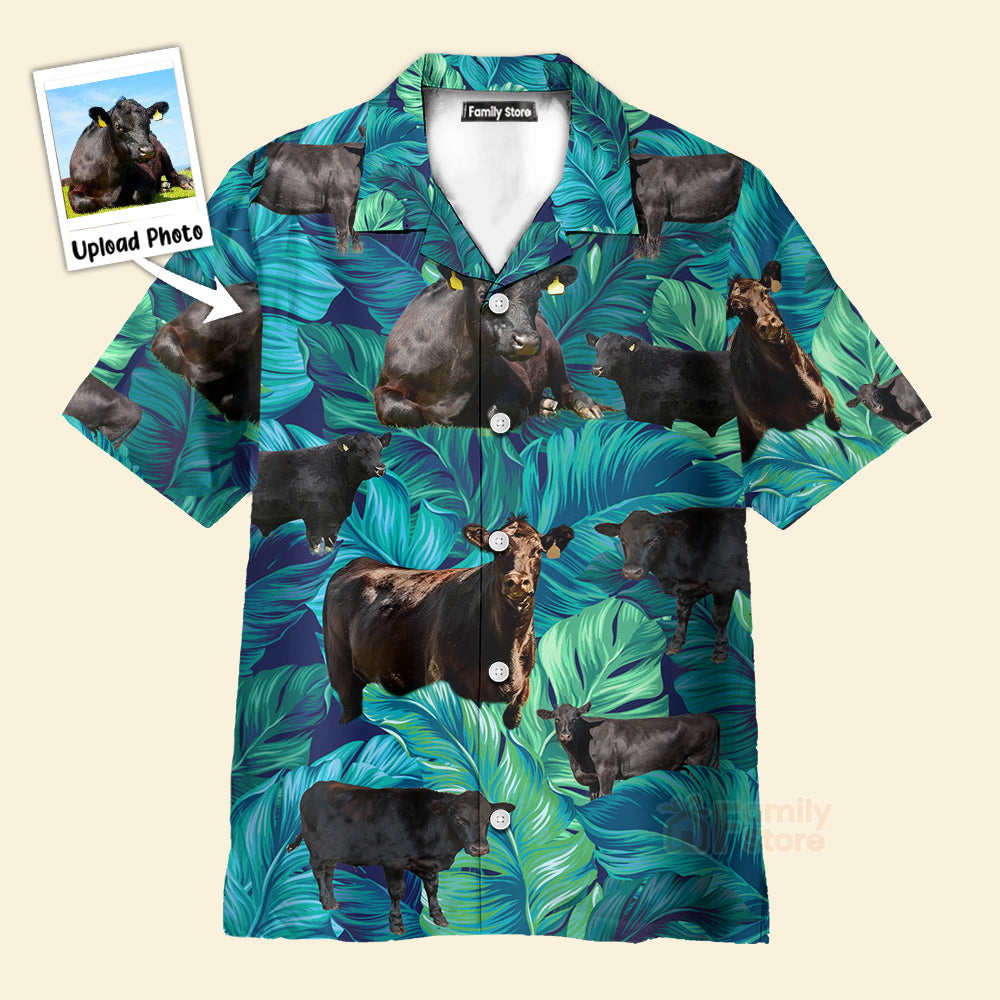 Custom PhotoBlack Angus Cattle Lover - Hawaiian Shirt