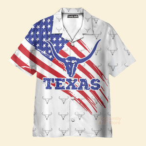 Texas Flag Longhorn Pattern Unique Texas Hawaiian Shirt