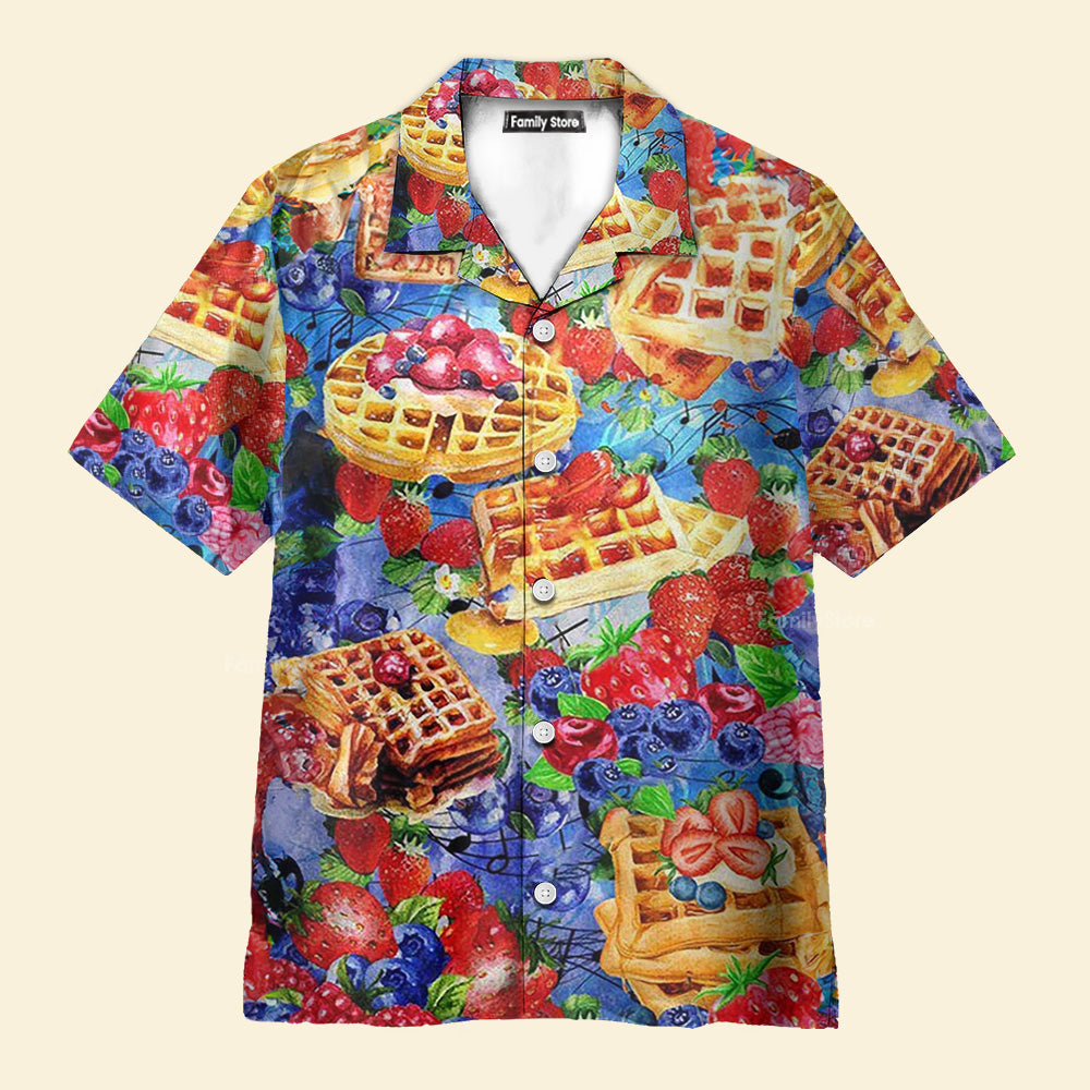 FamilyStore Food Pancake With Strawbery And BlueBery Delicious Hawaiian Shirt