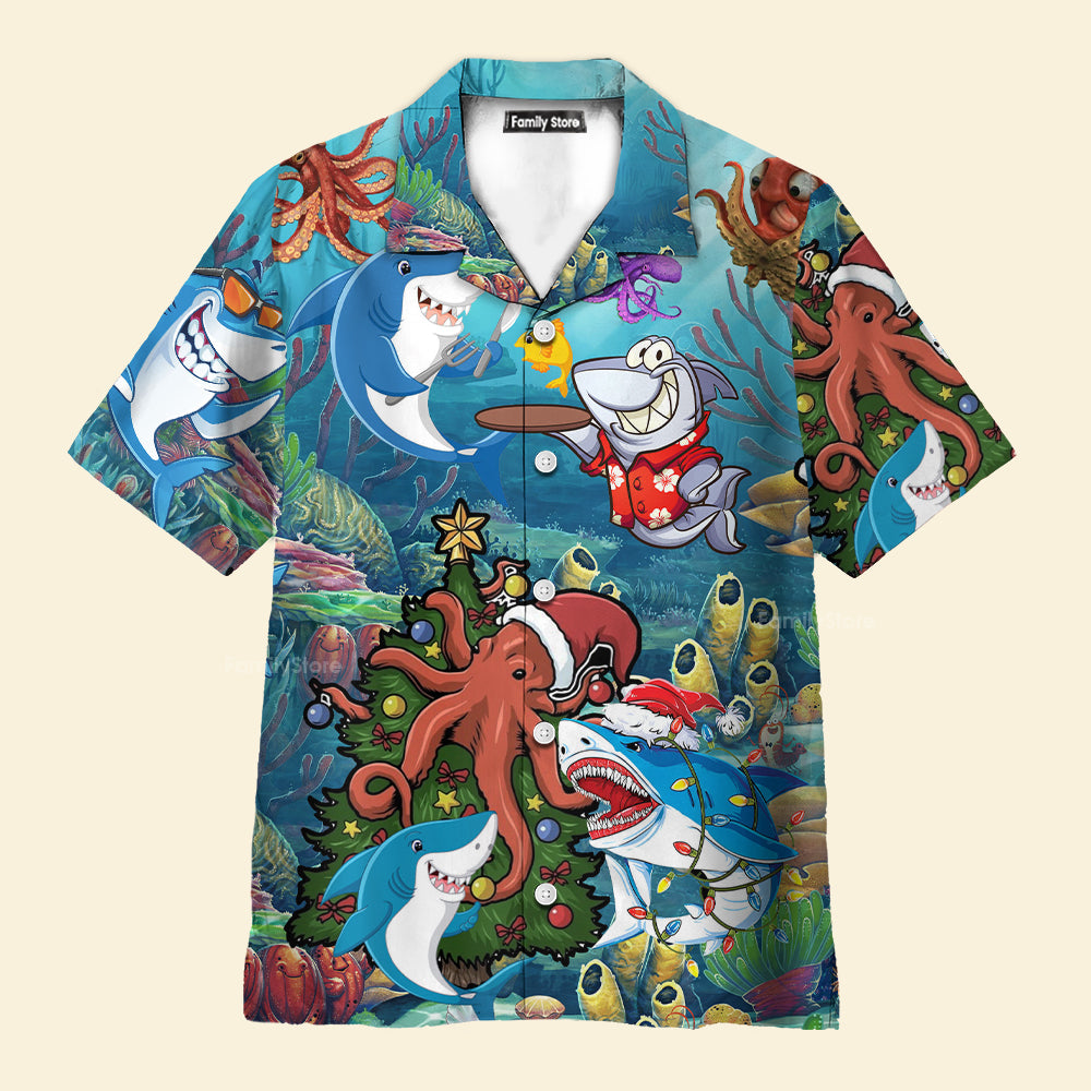 Shark Loves Beautiful Octopus Hawaiian Shirt