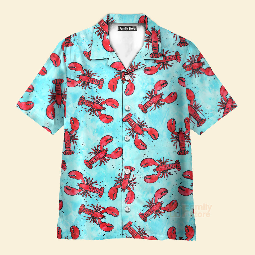 FamilyStore Red Lobster And Blue Ocean - Hawaiian Shirt