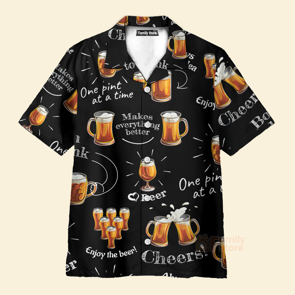 Beer Born To Drink Hawaiian Shirt