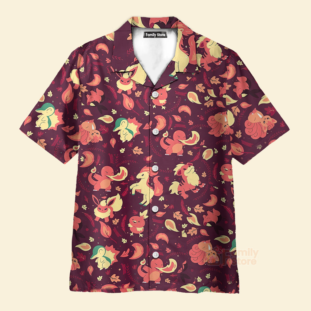 Fire Pokemon Pattern Hawaiian Shirt