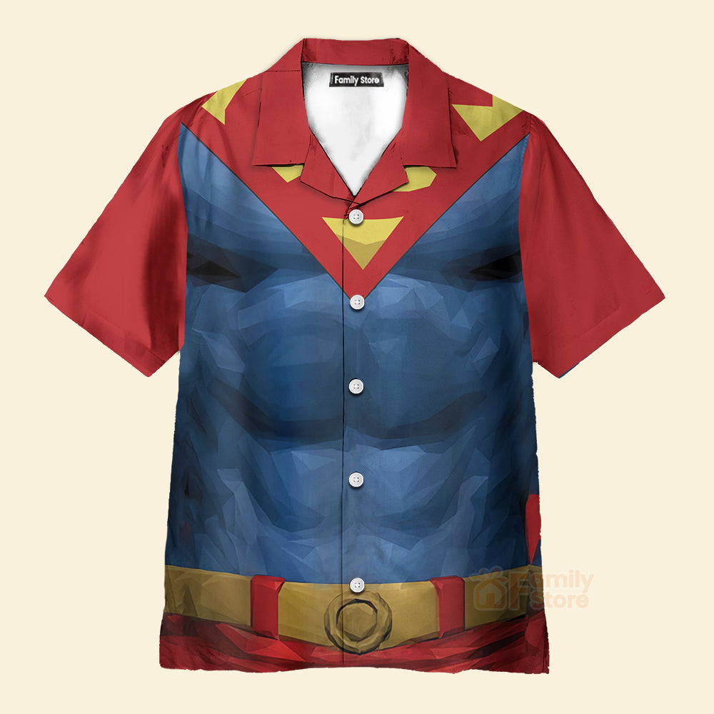 Superman Dress Up Short Sleeve Aloha Hawaiian Shirt