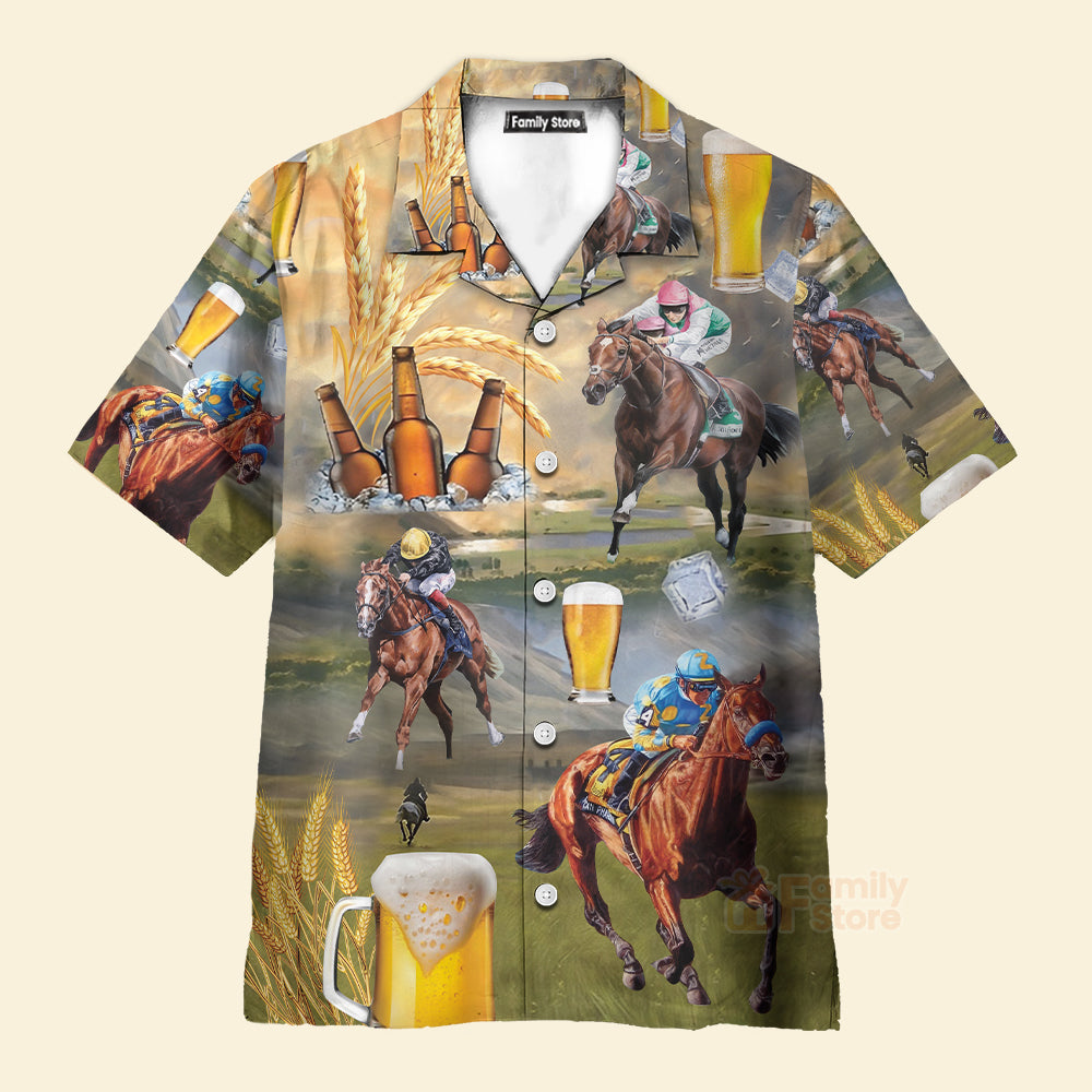 Kentucky Derby Horse Racing Beer Hawaiian Shirt