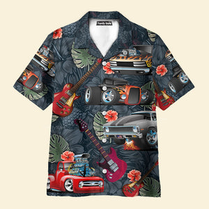 Hot Rod Guitar I Like Hot Rods And Guitars Hawaiian Shirt