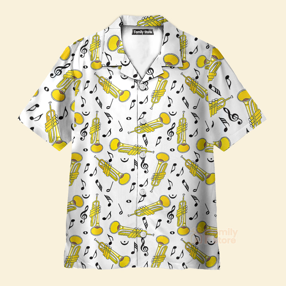 Trumpet Seamless Pattern Shirt For Men Hawaiian Shirt