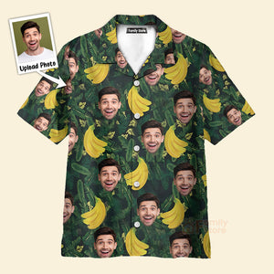 Personalized Face Banana Green Unique Design Made Men'S Hawaiian Shirt