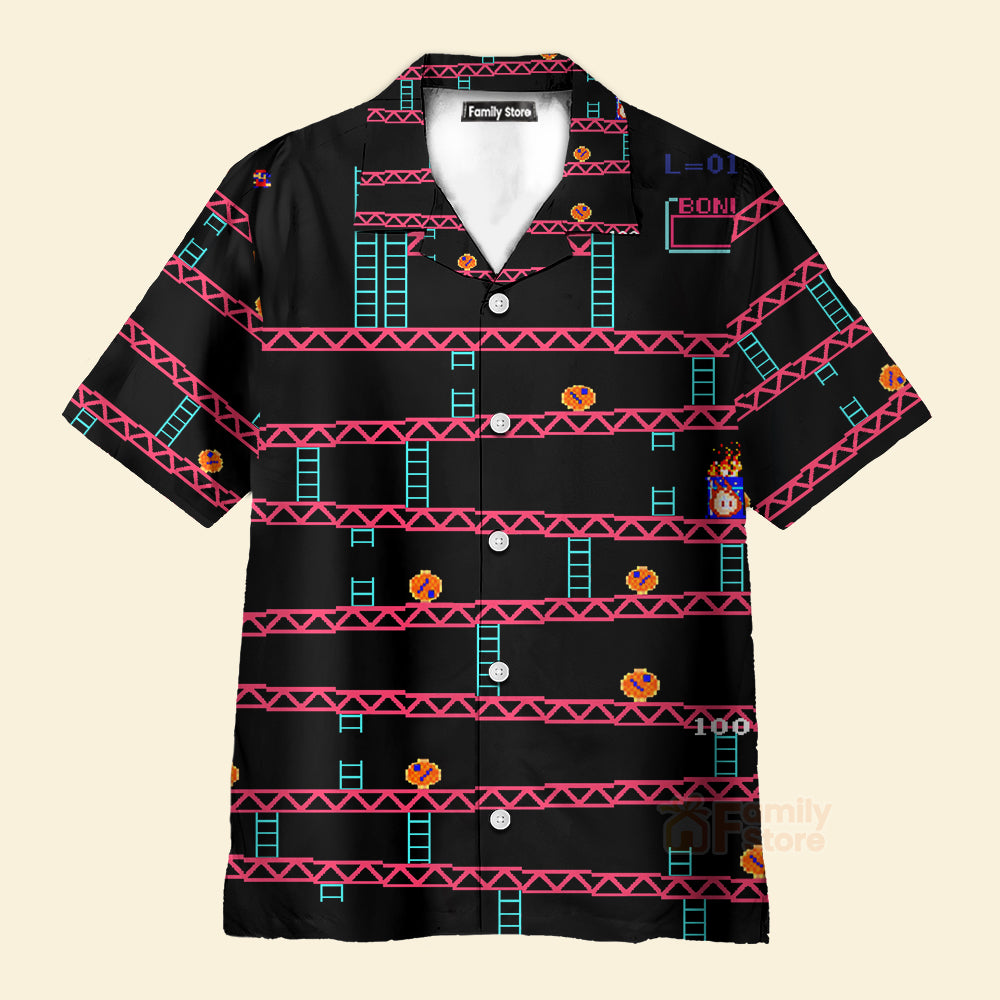 Donkey Kong Gameplay Hawaiian Shirt Short Sleeve PN201050Lb