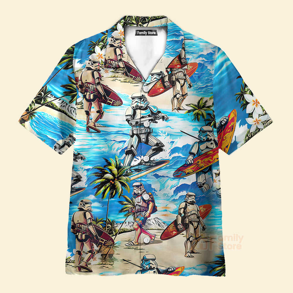 Stormtrooper Star Wars Surfing Hawaiian Shirt