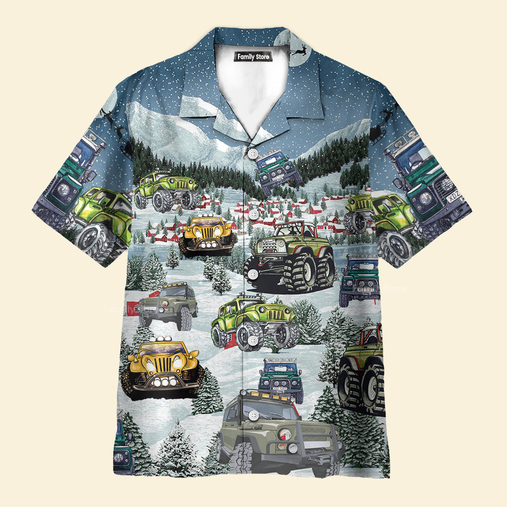 Jeep Snow Party Merry Christmas - Hawaiian Shirt