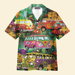 Hippie Bus Peace Life Colorful Style Hawaiian Shirt