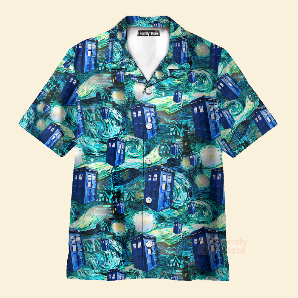 Tardis Starry Night Doctor Who Hawaiian Shirt