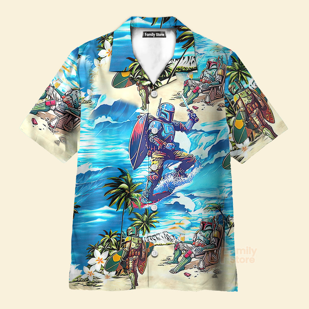 Boba Fett Star Wars Surfing - Hawaiian Shirt For Men, Women, Kids