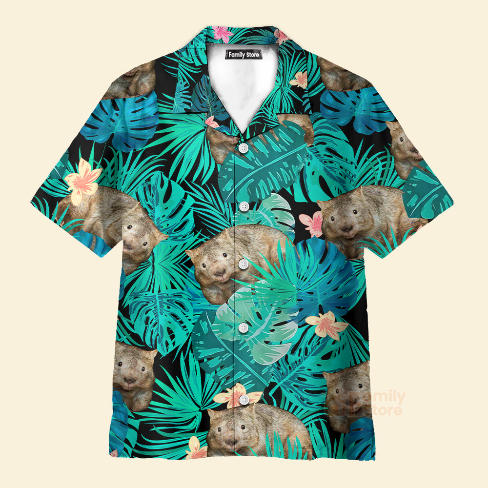 Wombat Tropical Flowers Aloha Hawaiian Shirts For Men & Women