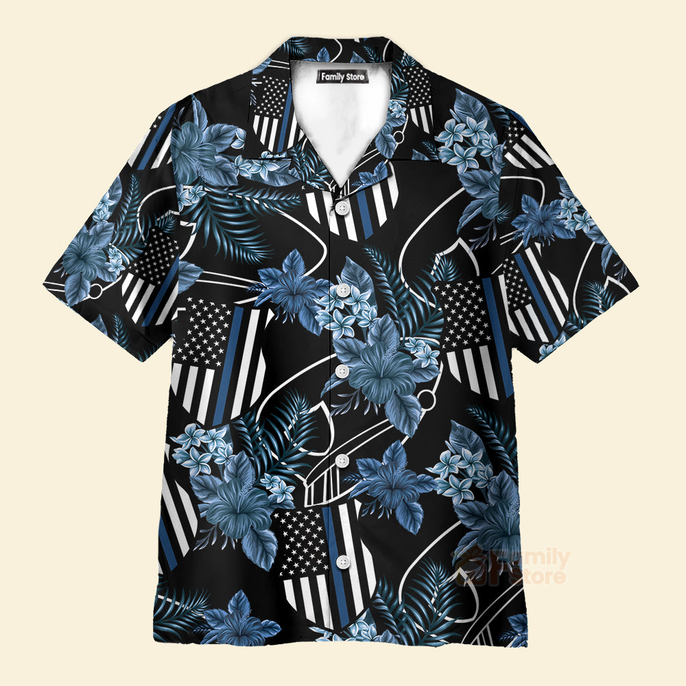 Thin Blue Line Hawaii Shirt Police Seamless Pattern Hawaiian Shirt