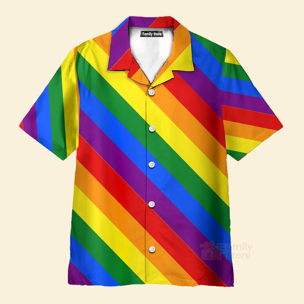 Lgbt Rainbow Gay Pride Flag Vintage Hawaiian Beach Shirts