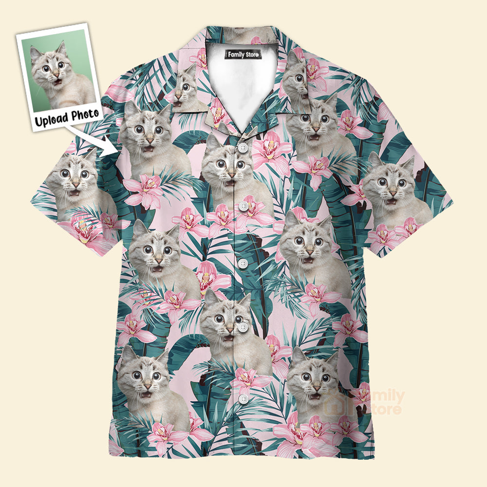 Custom Photo Cats And Queen Of Flower  For Pet Lovers -  Hawaiian Shirt
