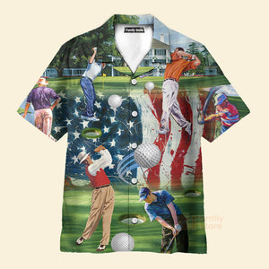 Golf Independence Day American Flag - Hawaiian Shirt