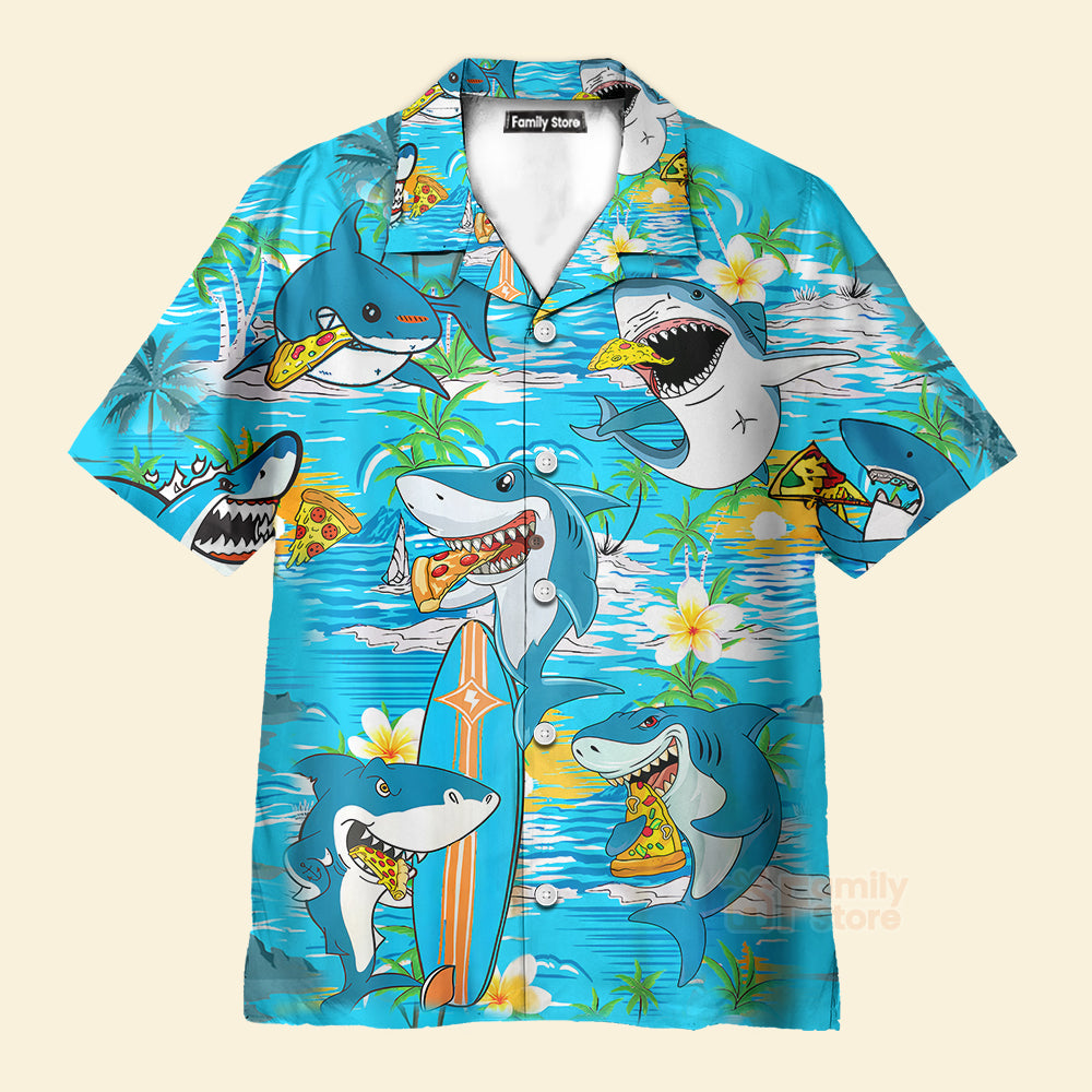 Shark Eating Pizza Hawaiian Shirts PN303062Lb